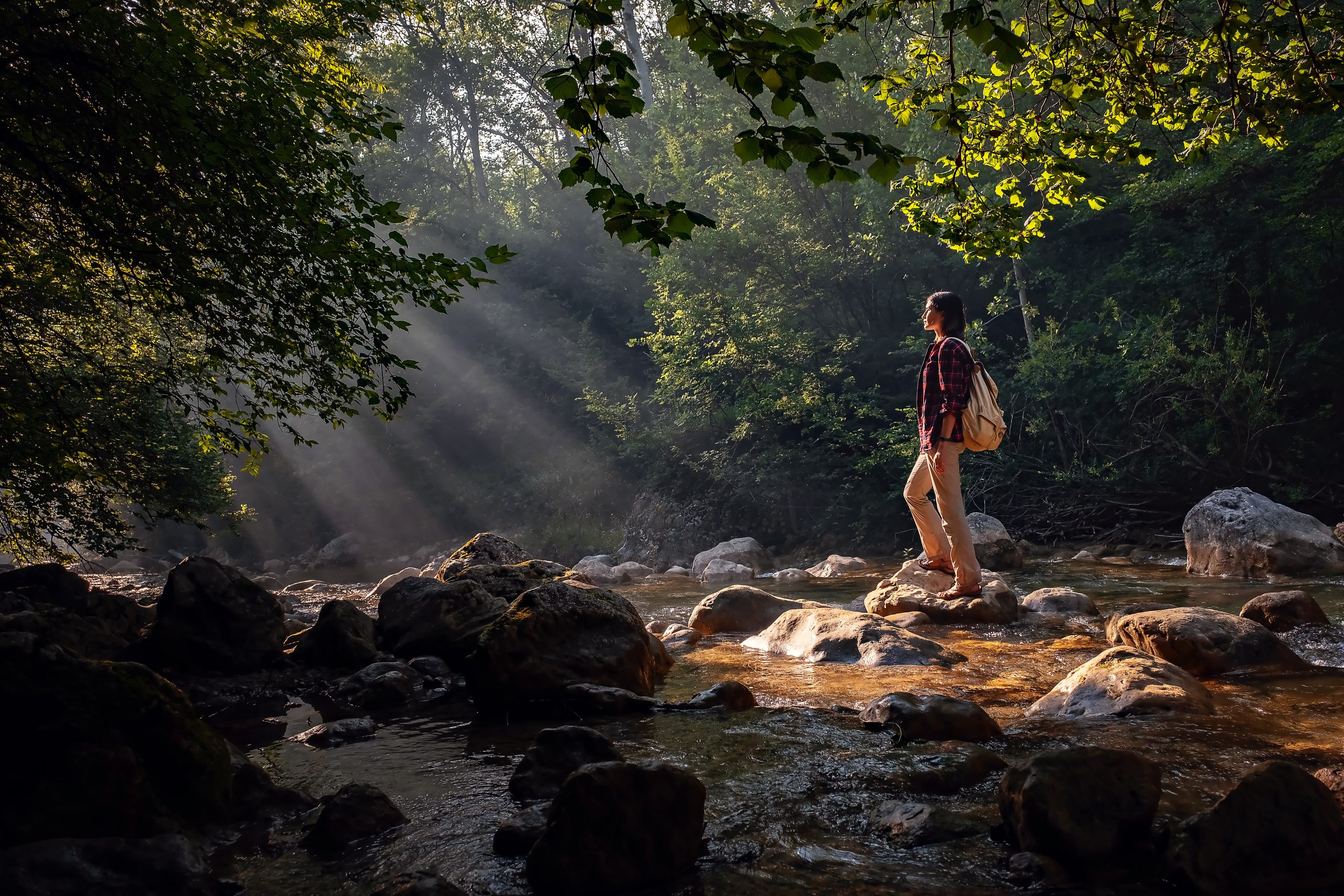 A woman explores new, magical, and fantastic places around the world